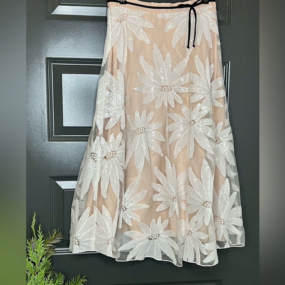 Anthropologie Eva Franco Floral Lace Midi Skirt - Picture 5 of 7